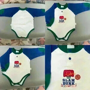 Vintage 100% cotton 90s basketball slam dunk bodysuit.